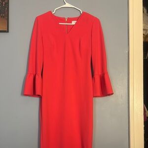 Elegant pink Dress with Bell Sleeves